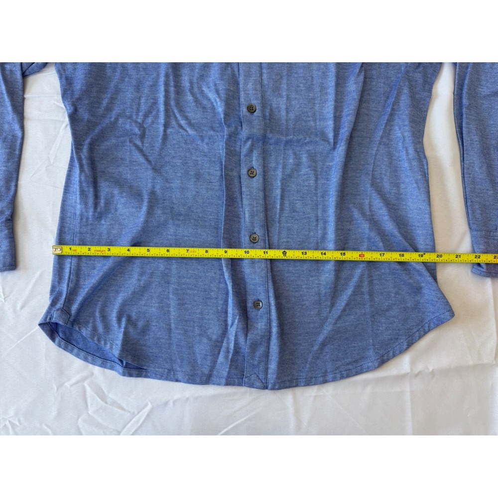 Robert Talbott Button Down Mens M Blue Good Cotton Tencel Linen Tailored Shirt - Picture 6 of 6